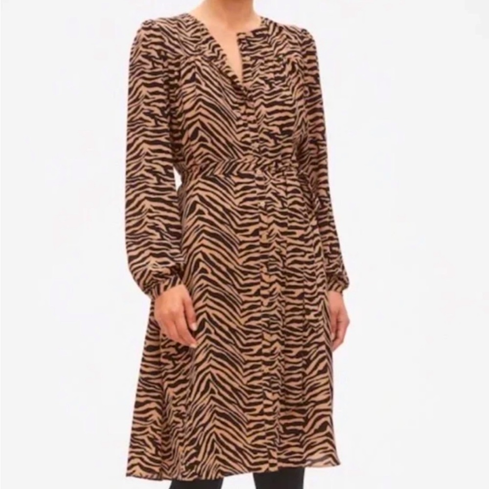 Banana Republic Belted Cheetah Print Dress Size 14